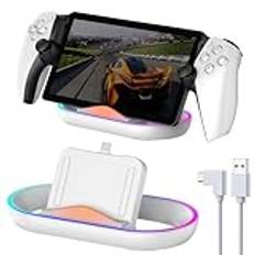 IXYHKB Charging Dock for Playstation Portal, Portable Charge Dock Station with 14 RGB Light Modes, Charging Stand for Playstation Portal, Playstation Portal Accessories for Playstation 5 Portal