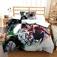 Spiderman Bedding Set Kids Movie Theme Comforter Cover For Boys Teens Bedroom Duvet Cover 2 Pcs Bedspread Cover With Zipper Single Szie