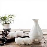 White Glazed Sake Set, 7 Exquisite Craft Wine Glasses (with Glazed And Candle Stove) For The Best Gifts For Cold/warm/shochu/tea