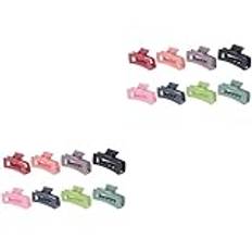 Hair Claw Clips 16 pcs Hair for Claw Girls Non-slip Large Women Rectangular Plastic Holders Thick Clip Ponytail Non- Banana Accessories Clamps Clamp Slip Clips Big Barrette Styling Matte Square ( Colo