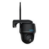 Reolink Security Camera Outdoor Wireless, 360° Pan-Tilt View, 2K Night Vision, 2.4/5Ghz Wifi Camera Battery Operated, PIR Sensor with Person/Vehicle Detection, Two-Way Audio, Argus PT 4MP- Black