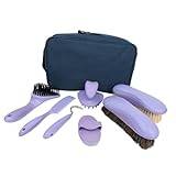 perfk 8Pcs Equestrian Maintenance Set Horse Grooming Care Hoof Pick Curry Comb Horse Cleaning Brushes for Adults Horse Riders,