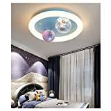 KSTORE Children's Room Planet Ceiling Light Dimmable Astronaut Cartoon Ceiling Lamp Boys Girls Bedroom Light,Blue White Light,50CM