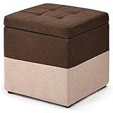 footstool,rywcbil Foot Stool Dressing Table Footrest Storage Stool, Fashion Fabric Sofa Stool Creative Storage Storage Bench Change Shoe Bench Ottoman 40×40×40cm Seat(Color:Brown)