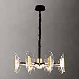 Living Room Pendant Lamp, Modern Simple LED Wrought Iron Dining Room Pendant Light, Acrylic Lamp Shade Decorative Lighting Fixture, Light Arm Lighting Design, Height Adjustable