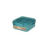 Sistema Bento Box To Go Lunch Box With Yoghurt/Fruit Pot 1.25 L Made Using Recycled Plastic Recyclable With Terracycle Teal Stone