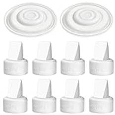 PumpMom Breast Pump Parts, 8 Duckbill Valves and 2 Silicone Membrane for Spectra S2, S1 and 9 Plus Breastpumps, Compatible with Spectra Valves and Silicone Diaphragm