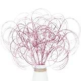 Set of 4 Glitter Curly Christmas Spray, Christmas Curly Pick Sparkle Curly Twigs Branch Ting Ting Branch Curly Christmas Tree Picks for Christmas Tree Vase Wreath Garland Decoration (Pink)