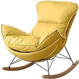 SOYDAN Rocking Chair with Foot Stool,Balcony Relaxing Chair,Living Room Reclining Rocking Chair,Modern Armchair,Soft Sleeper Chair,Reading Chair For Bedroom Lounge Living Room (Color : Yellow, Size