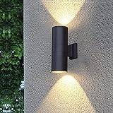 ZQKGTYIIW LED Wall Lights for Outdoor Indoor,Up Down Outside Wall Lamp,Modern Design Spotlights for Terrace,Garden,Porch,Garage,IP65 Waterproof,Warm White,6.5cm16cm 6W Spotlights(Size:9cm*26cm 20W)