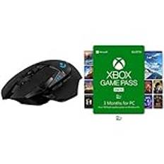Logitech G502 LIGHTSPEED Wireless Gaming Mouse, HERO 16K Sensor, 16,000 DPI, RGB, Adjustable Weights, 11 Programmable Buttons, Long Battery Life + Xbox Game Pass for PC (3 Months)