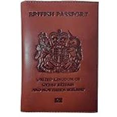 Moirento, UK Passport Cover, 4 Credit Card Slots, RFID Blocking, Holders, Slim, Leather, Brown Tan, Travel Wallet, Men Women (BRN)