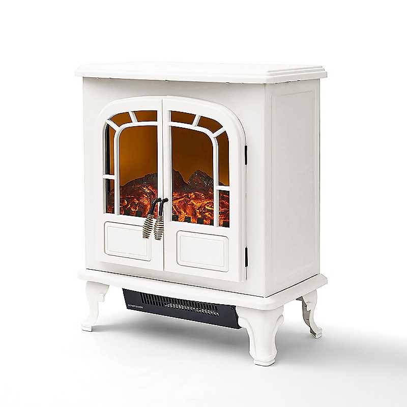 Heater LED Log Fire Warmlite Wingham 2 Door Portable Electric Fireplace Stove 