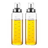 MHTECH Olive Oil Bottle, Oil Vinegar Bottle Set, Oil Bottle, Oil Vinegar Dispenser, Suitable for Olive Oil, Vinegar, Soy Sauce, Cooking Wine, etc. (2 x 500ml)