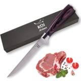 KOI ARTISAN Chefs Boning Knife - Deboning Fish and Meat 6 Inches Blade - Stylish Damascus Pattern - Professional Kitchen Knife - Japanese High Carbon Stainless Steel - Stain & Corrosion Resistant