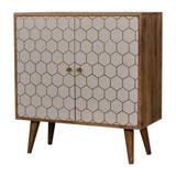 White & Brass Honeycomb Cabinet