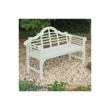 Greenhurst Lutens Wooden Garden Bench - White Colour: White