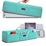 AMOIGEE Padded Dust Cover Compatible with Cricut Maker, Cricut Maker 3, Explore Air 2, Cricut Explore 3 Machine, with Pockets for Cricut Accessories, Tiffany Blue