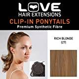 Love Hair Extensions Percilla Drawstring Synthetic Hair Ponytail Colour 27 Rich Blonde 16 -inch
