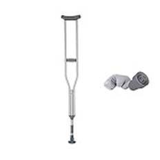 LINYUES Crutches for Adults Underarm Handicapped Crutches/canes For Disabled Persons Free Retractable Springs Adjustable Range 95-146 Cm - A Pair Great for Travel or Work