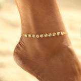 Hip Hop Style Chain Anklet Inlaid Shiny Rhinestones Sweet Foot Jewelry - Green