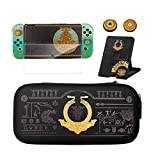 Nintendo Switch Carrying Case Compatible with Switch Oled, Switch Accessories Bundle 6 in 1 with Carry Case, Screen Protector,Playstand and Thumb Grip Caps. (Nintendo Switch Oled Carrying case set)