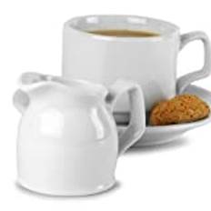 Genware Royal Jugs 2.5oz / 70ml - Case of 6 | Porcelian White Jug, Milk Jug, Cream Jug, Gravy Jug | Commercial Quality Tableware for Domestic and Catering Use