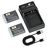 DSTE NB-13L Camera Battery (2-pack) and Charger Compatible with Canon G5X, G7X, G9X, G5 X Mark II, G7X Mark II, G9X Mark II, SX720 HS, SX620 HS