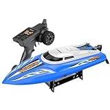 VUCICA 30KM/H RC Speed Boat 2.4G Wireless Charging High Speed Remote Control Boat for Pools and Lakes RC Motorboat Ship Toy Large Rc Boat Luxury Yacht for Adult and Boys (Size : 3battery packs)