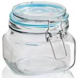 Sabichi Airtight Clip Top Glass Storage Jars Very Large to Small Pasta Jars (600ml)