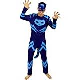 Funidelia | Catboy Costume - PJ Masks for man Cartoons, Catboy, Owlette, Gekko - Costume for adults, accessory fancy dress & props for Halloween, carnival & parties - Size L - Blue
