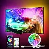Melofo 5M LED Strip Lights, RGB Color Changing TV Led Backlight Bar, USB Powered Bluetooth Smart APP Control, Music Sync Flexible with 24 Key Remote for 40-60 Inch TV Kitchen Bedroom Christmas DIY