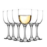 Argon Tableware 6 Piece Campana White Wine Glasses Set - Vintage Stemware Goblets - 290ml