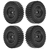 equlup 4 PCS RC Tire, Professional Plastic Rubber Course Truck Wheels Tire RC Accessory Upgrade Parts Fit for on Road Run-Flating Car MN86 RC Car