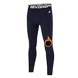 Devoropa Youth Boys' Compression Leggings Sports Tights Fleece Lined Thermal Base Layer Pants Navy M