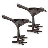 OwnMy 2 Cast Iron Bird Candle Holders Tea Light Holders, Vintage Votive Candle Holders Candlesticks 6"H Metal Candle Stands Decorative Bird Figurine Tealight Candle Holders for Home Table Centerpieces