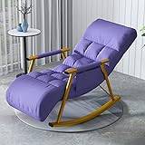 Comfortable Relax Rocking Chair, Modern Rocking, Mid Century Armchair, Comfortable Rocker, Recliner Chair Seat Padded, for Living Room Single Sofa Recliner (Color : Purple, Size : 96 * 59 * 83cm)