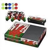 Morbuy Skin For Xbox One Vinyl Full Body Protective Sticker Cover Decal For Microsoft Xbox One Console & 2 Dualshock Controller Skins + 10pc Silicone Thumb Grips (Flags Wales)