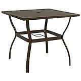 ARKEM Outdoor Coffee Table,Garden Furniture Table, Perfect for the Balcony, Picnic, Backyard, and Patio, Easy Assembly,Garden Table Brown 81.5x81.5x72 cm Steel