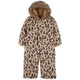 Carter's Toddler Girls Leopard Fleece-Lined Snowsuit 5T Brown