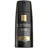 Lynx Gold Bodyspray pack of 6 48 hours of odour-busting zinc tech oud wood & fresh vanilla deodorant 150 ml
