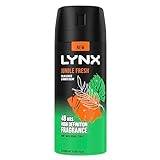 Lynx Jungle Fresh Body Spray deodorant 6x 150 ml with a palm leaf & amber scent 48 hours of odour-busting zinc tech