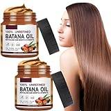 Batana Oil, Organic Batana Oil For Hair Growth Dr Sebi, 120g Batana Hair Cream Batana Oil Butter as Hair Mask, Scalp and Hair Oil, 100% Pure Natural Batana Oil For Healthy Hair (2 Pack)