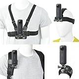 Fotoleey Action Camera Accessory Kit Chest Strap Mount Head Mount Wrist Strap Backpack Clip Mount for Insta360 X4/X3/ X2/ One RS/Ace Pro/Ace/Go2, Compatible with GoPro Hero 12/ Hero 11/ Hero 10