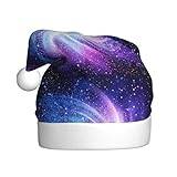 WURTON Glaxy Print Christmas Hat, Santa Hat Holiday For Adults Unisex Xmas Hat For New Year Festive Party