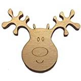 Derwent Laser Crafts Pack of 10 Wooden Reindeer Heads Christmas Craft Shape Decorations