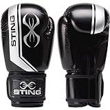 STING Armalite Boxing Gloves, Durable Boxing Equipment for Boxing Training, Balanced Weight Distribution, Black/Silver, 16 Oz.
