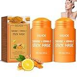 Turmeric Clay Mask Stick, Organic Turmeric Mask Stick, Vitamin C Purifying Mask, Clay Mud Mask for Deep Clean Pore, Improve Skin Acne Scars Facial Mask, Dry Skin Face Moisturizer (2pc)
