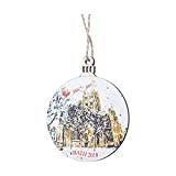 Garland Holder for Doorway Christmas Decoration Pendant Christmas Tree Round Painted Small Wooden Board Hanging Decoration Christmas Closet Door And Window Gemstone Decoration