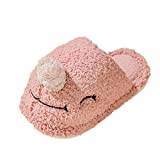 TRHEDL Fashion Cute Autumn And Winter Girls Boys Slippers Flat Bottom Round Toe Soft Warm And Comfortable Solid Color Animal Shape Girl Sandals Size 8 (Pink, 5-5.5 Years)
